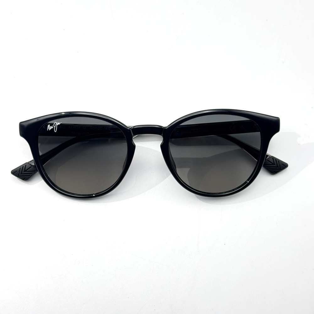 Maui Jim Sunglasses Hiehie STG-SG MJ636-14 Shiny Black Frame Gray Polarized 50mm